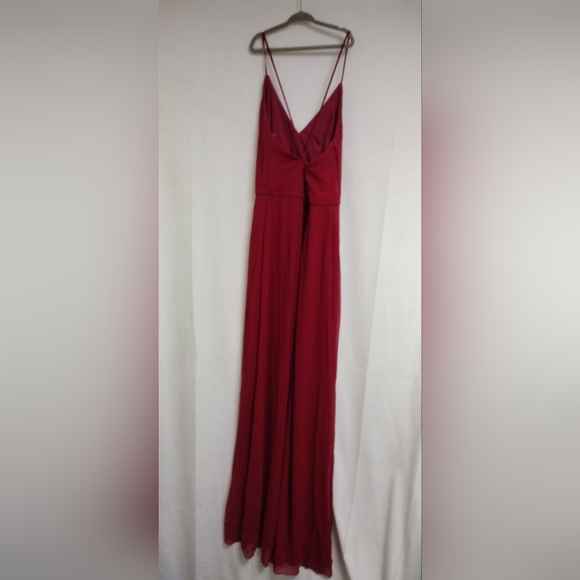 Size 8 Chiffon Burgundy Dress - Picture 7 of 8